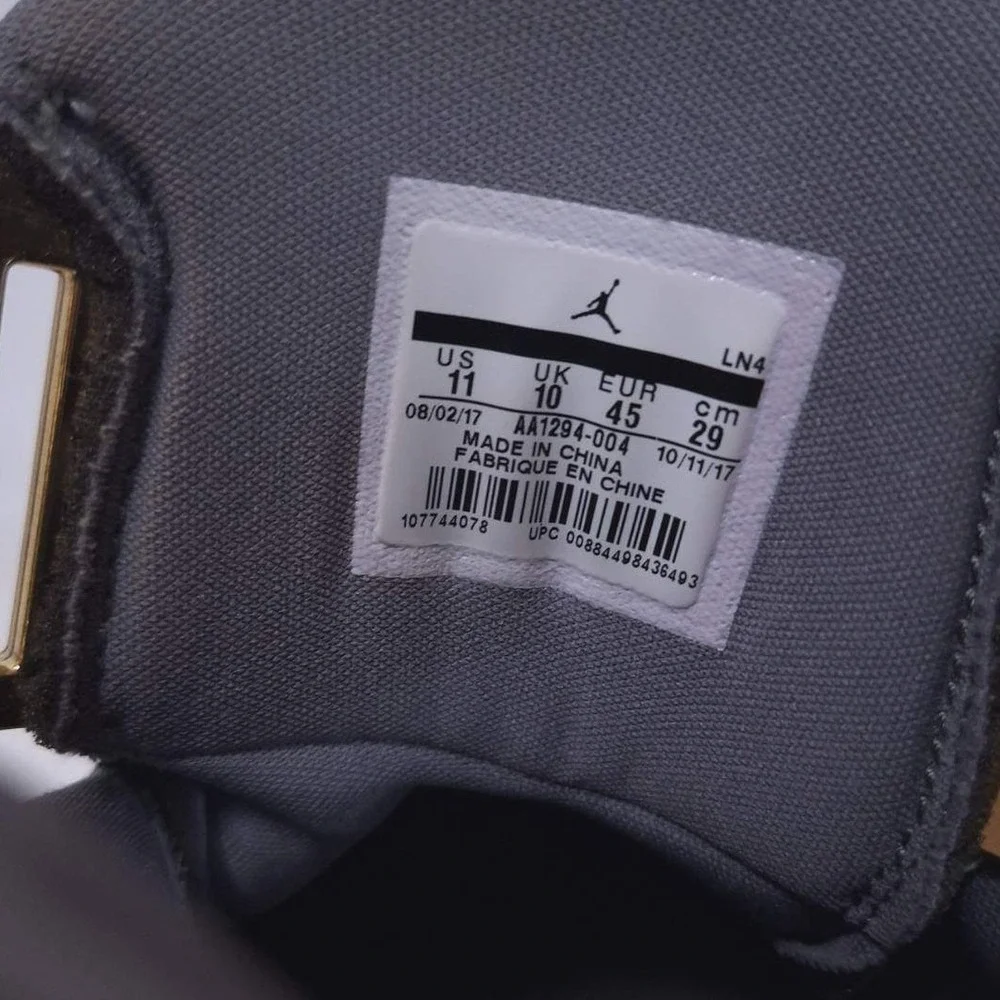 Air Jordan Generation 23 Grey Men‎ 11 Adjustable Strap Gold Jumpman AA1294‑004